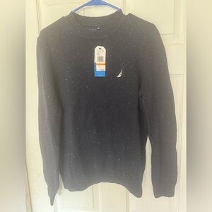New Náutica Men’s Logo Ribbed Trim Pullover Sweater Blue Size S